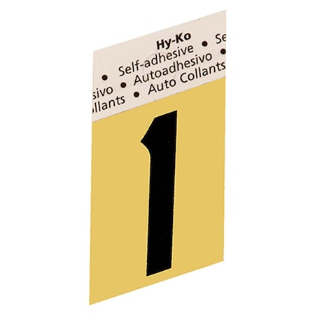 Hy-Ko 1.5In Gold Aluminum Number 1, 10PK B00247
